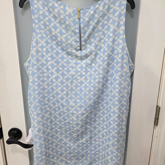 Michael Kors Blue & White Sleeveless Tank Blouse XL | Print Top - Picture 15 of 16